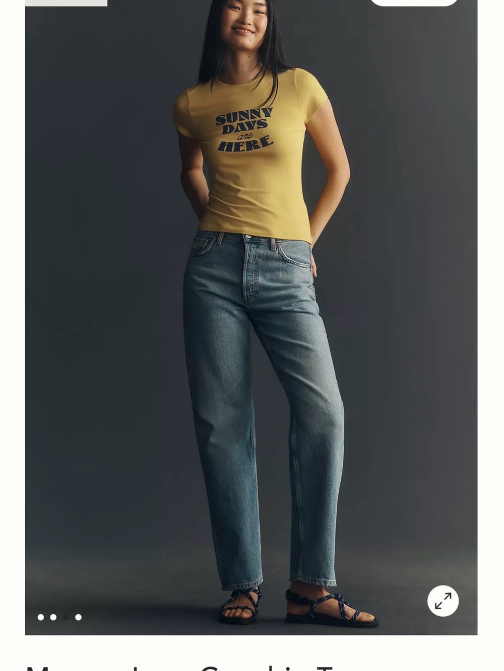 Maeve Anthropologie Sunny Days Are Here Yellow Graphic Tee - Picture 3 of 6